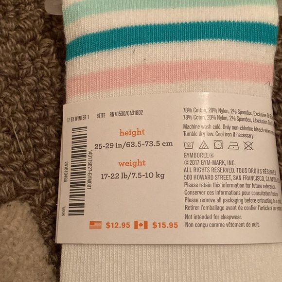 2 pair 6-12 mos Gymboree tights new in package - Picture 5 of 6